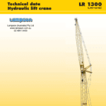 Cover page of a Liebherr LR1300 Crawler Crane Product Guide on Lampson Australia's crawler crane hire page