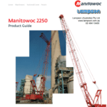 Cover page of a Manitowoc 2250 Crawler Crane Product Guide on Lampson Australia's crawler crane hire page
