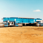 Custom engineered crawler transporters are used for transporting loads between 400 and 6000 tonnes over challenging terrain.